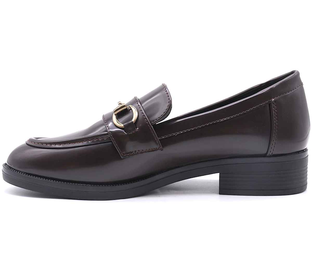 Polished Brown Horsebit Loafer