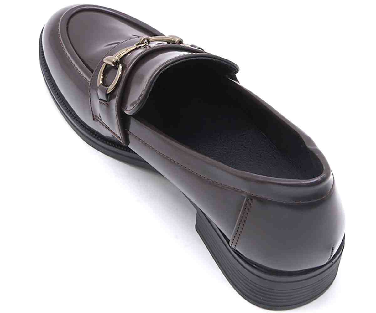 Polished Brown Horsebit Loafer