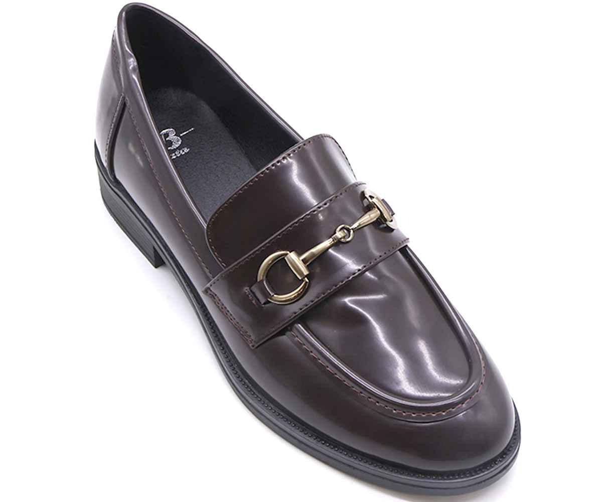 Polished Brown Horsebit Loafer