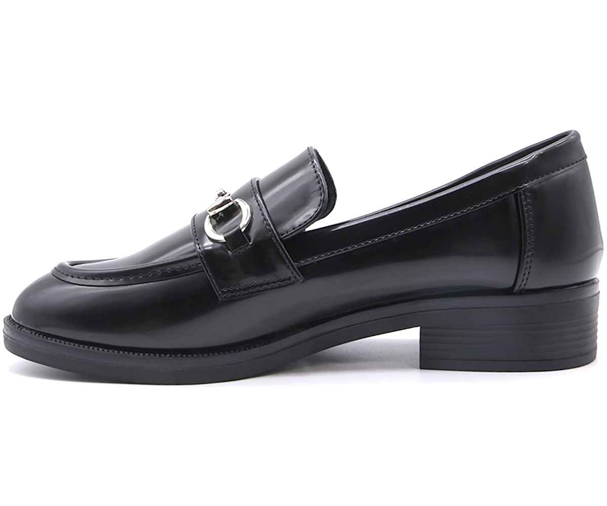 Polished Black Horsebit Loafer
