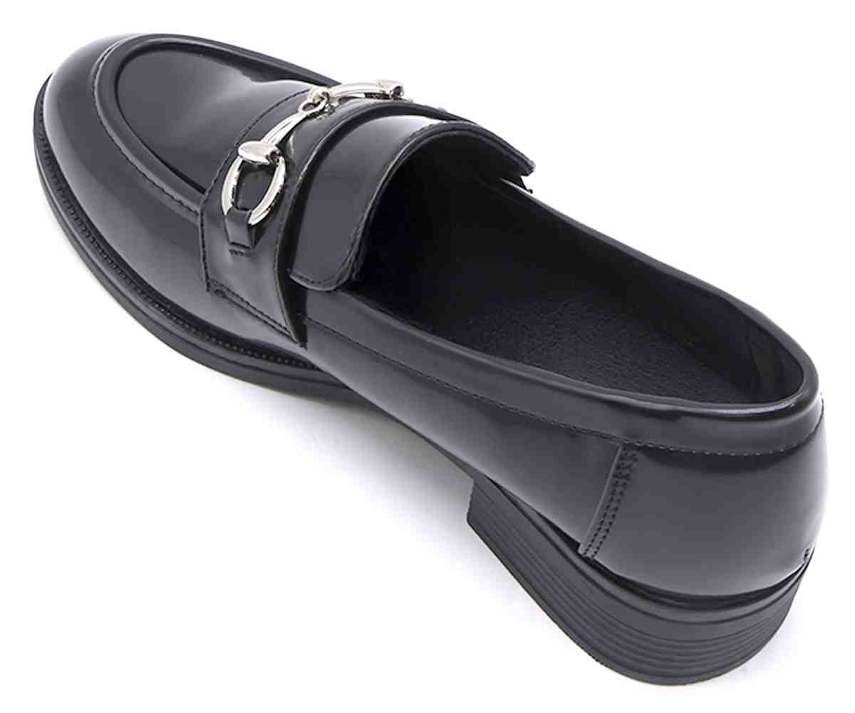 Polished Black Horsebit Loafer