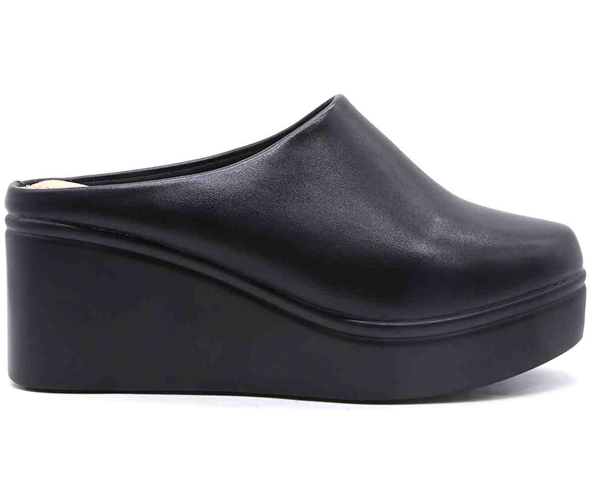 Comfit High Wedge Black Clog