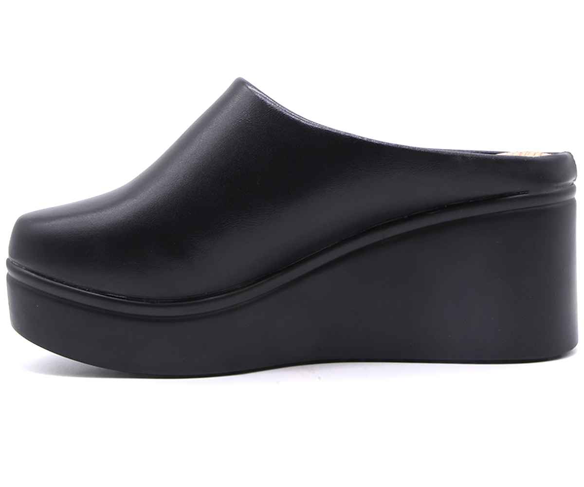 Comfit High Wedge Black Clog