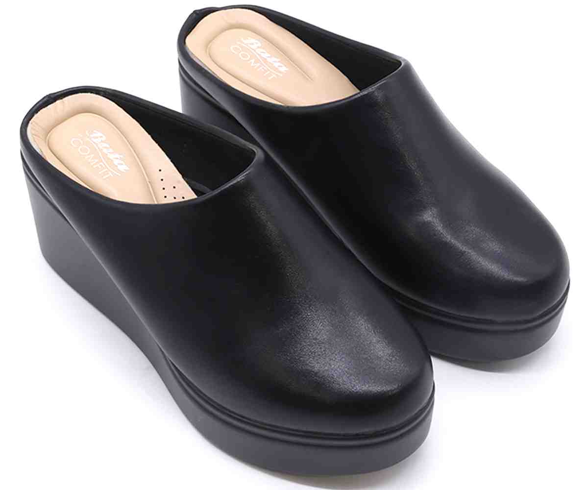 Comfit High Wedge Black Clog