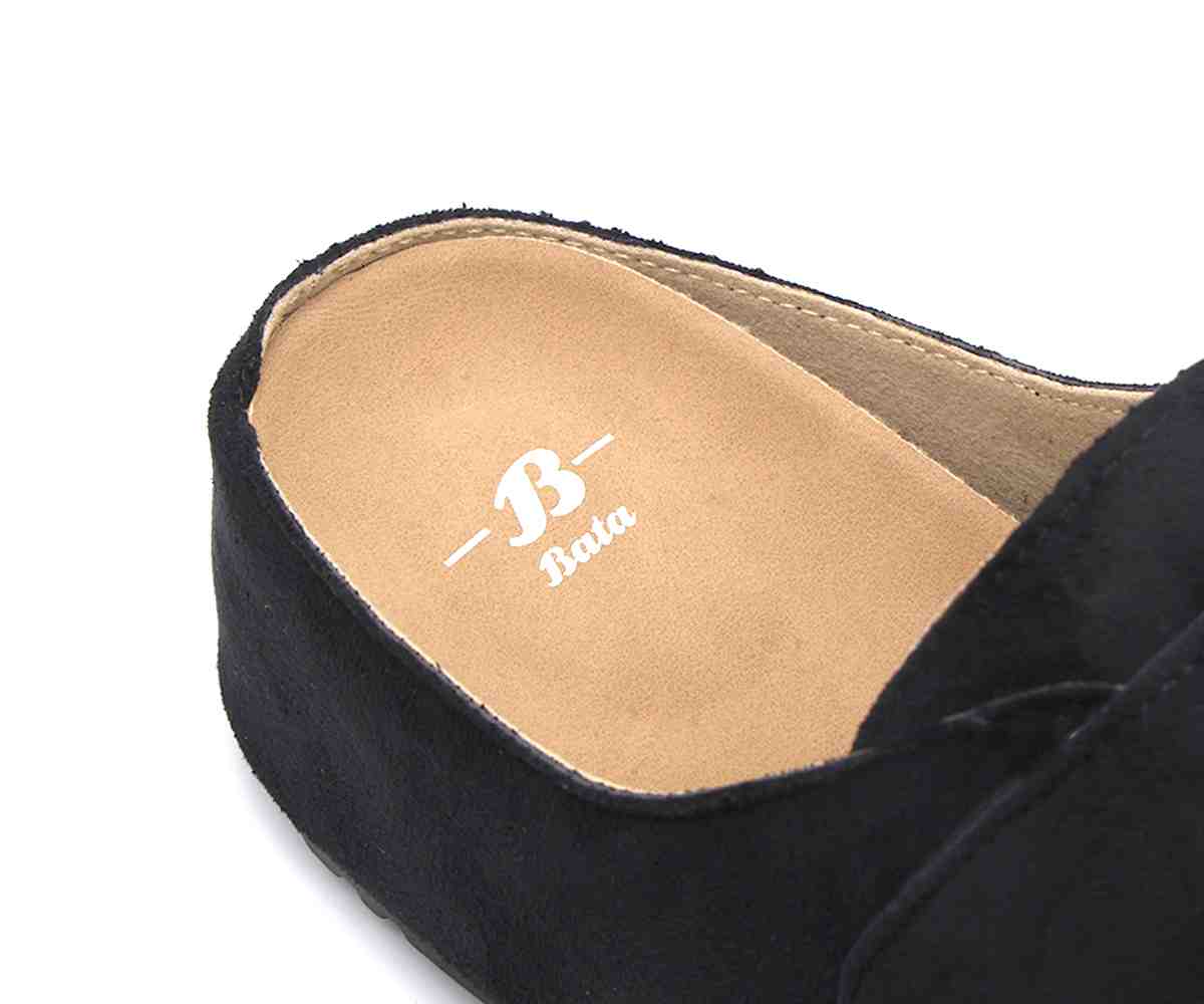 Black Velcro Suede Slide