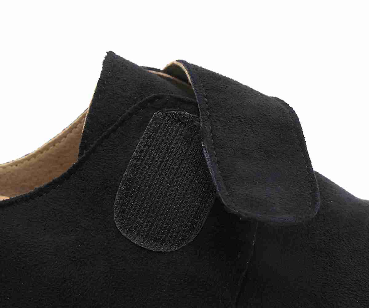 Black Velcro Suede Slide