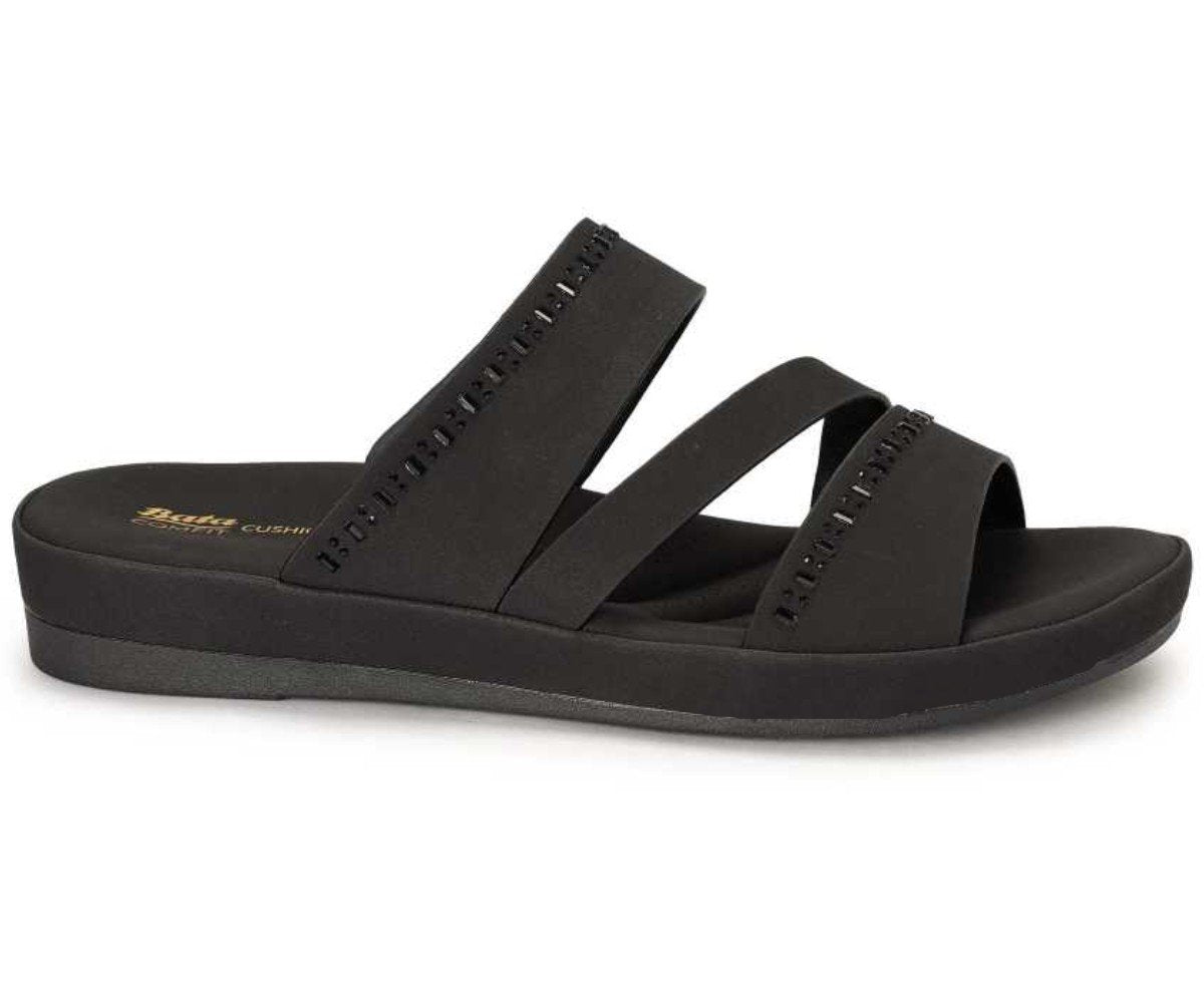 Comfit Black Cross Strap Slide