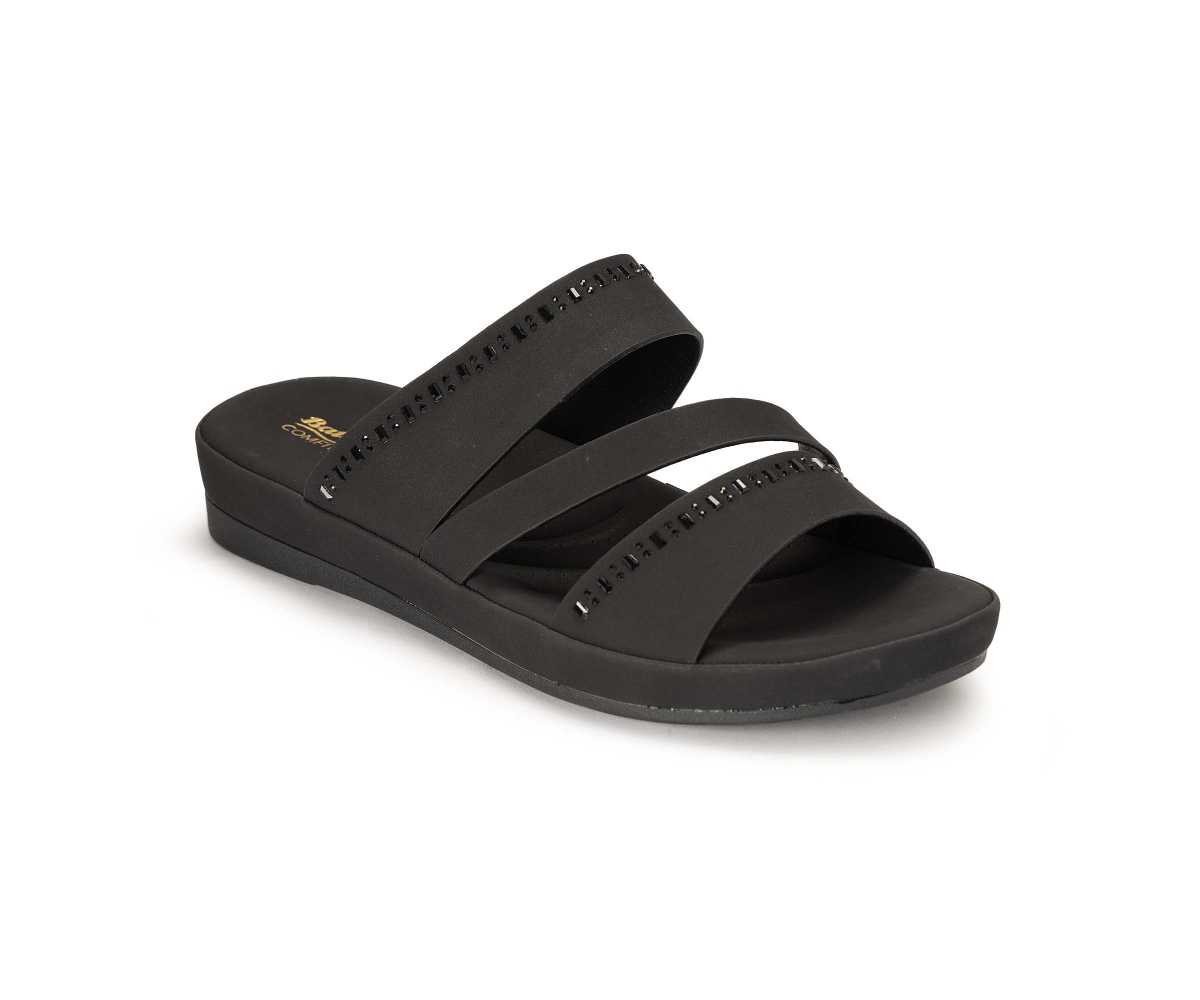Comfit Black Cross Strap Slide