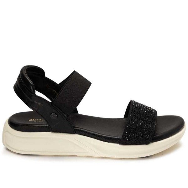 Comfit Black Rhinestone Sandal