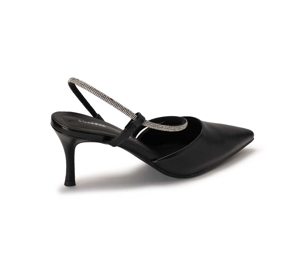 Black Rhinestone Slingbacks