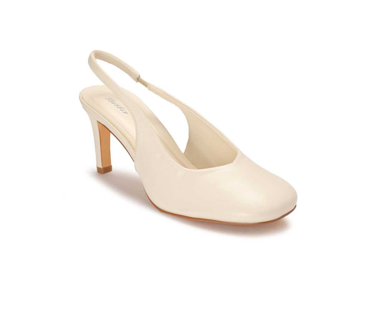 Ivory Squared Slingbacks