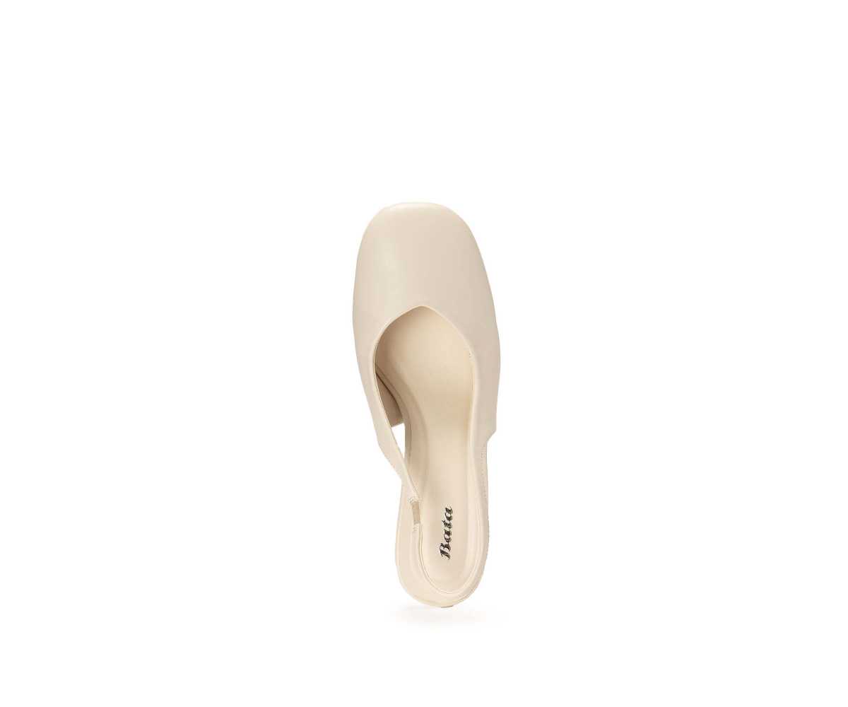 Ivory Squared Slingbacks