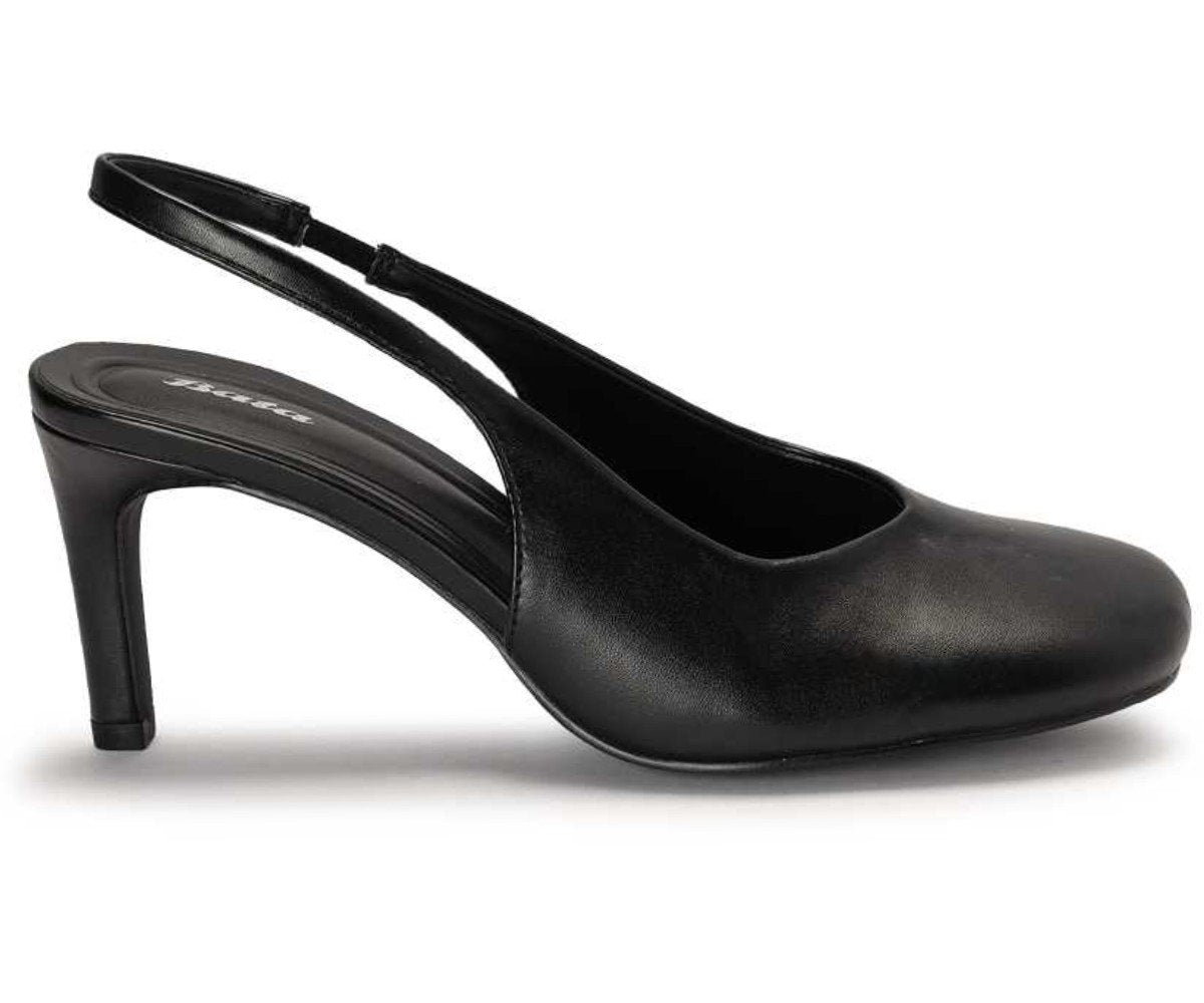 Black Squared Slingbacks