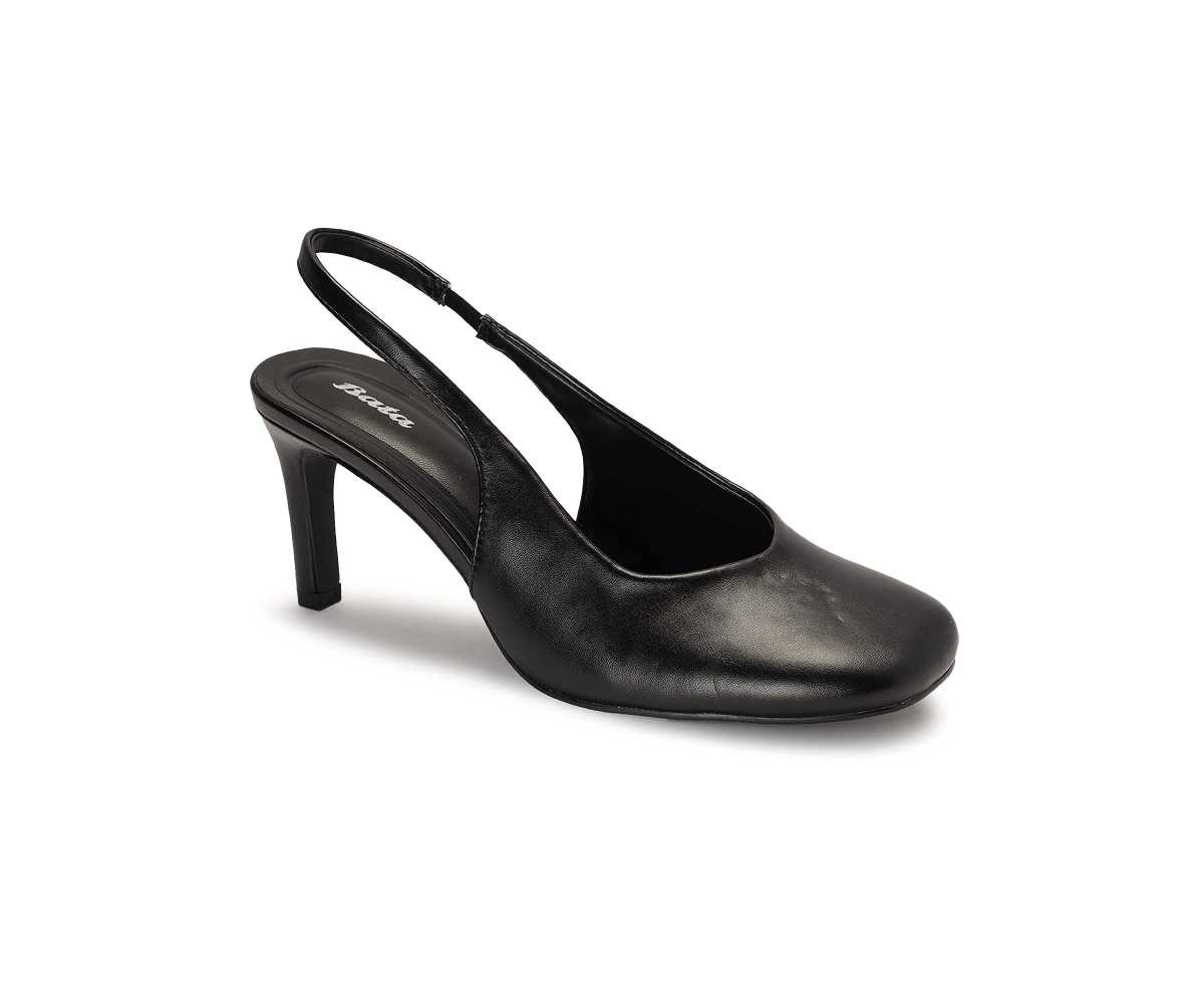 Black Squared Slingbacks
