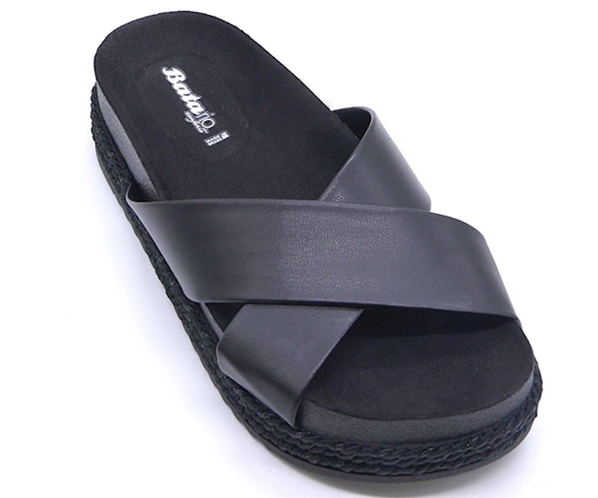 Br Chunky Cork Black Crossover Slides