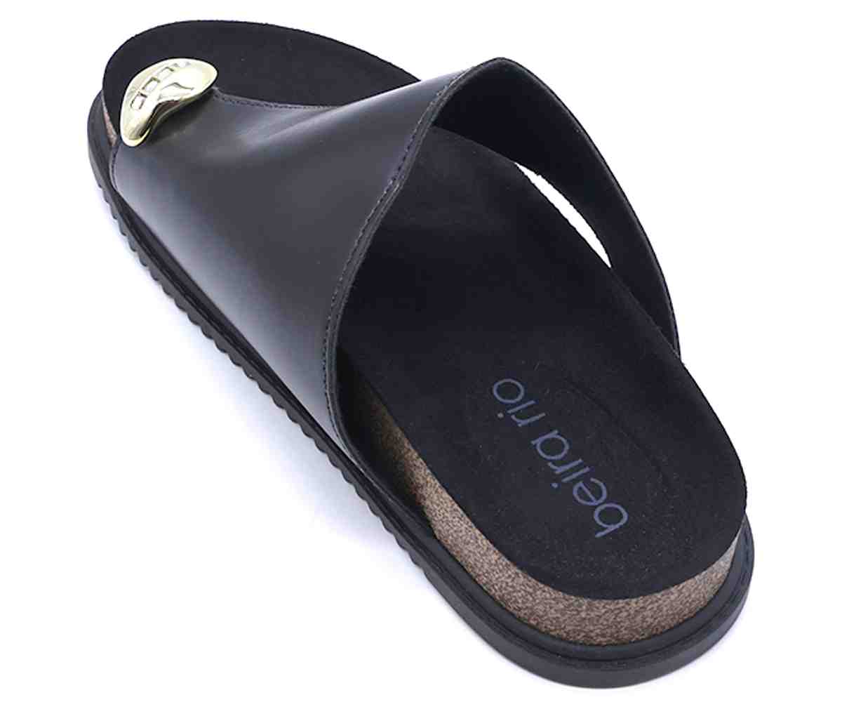 Br Black Toe Ring Cork Slides