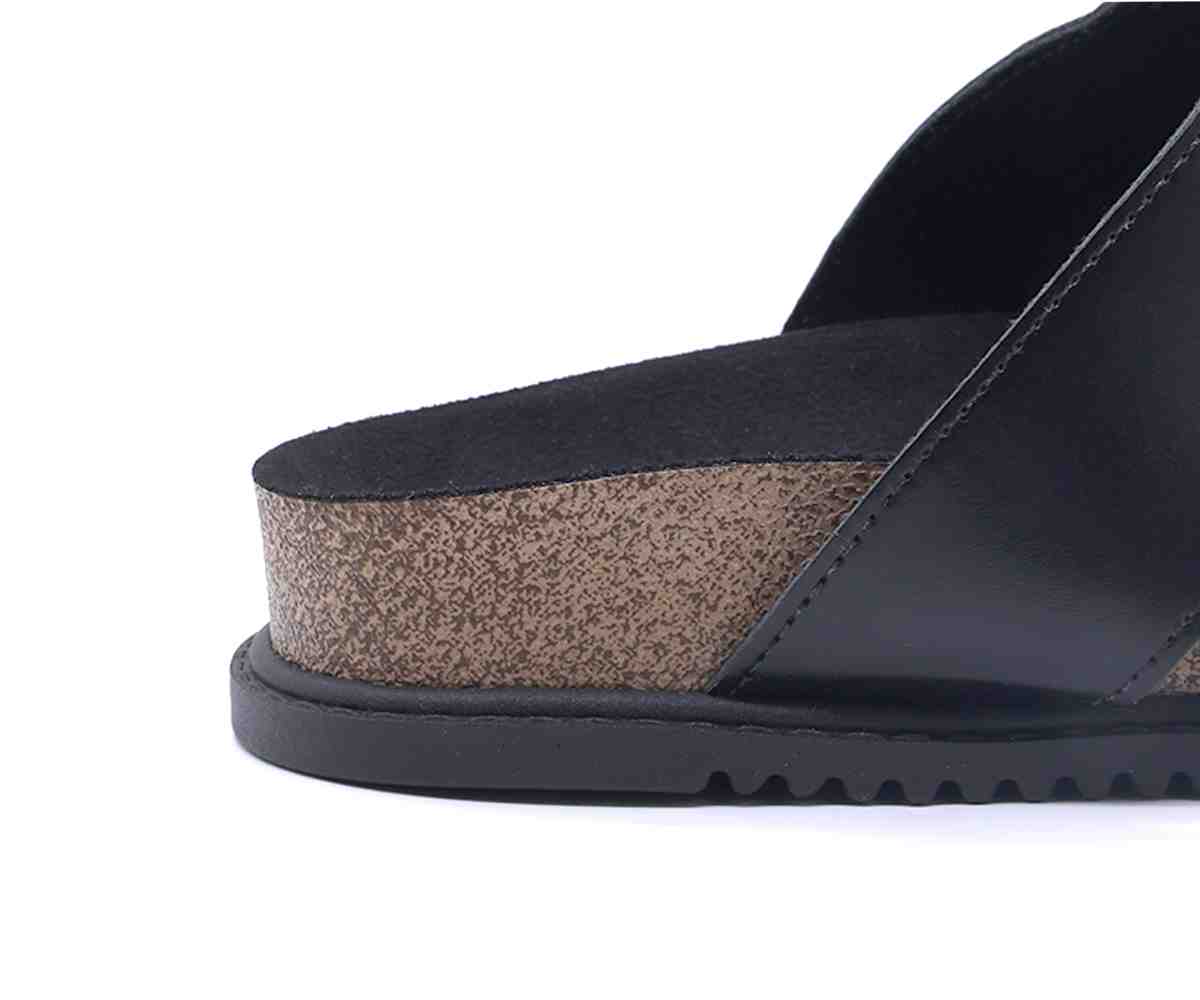 Br Black Toe Ring Cork Slides