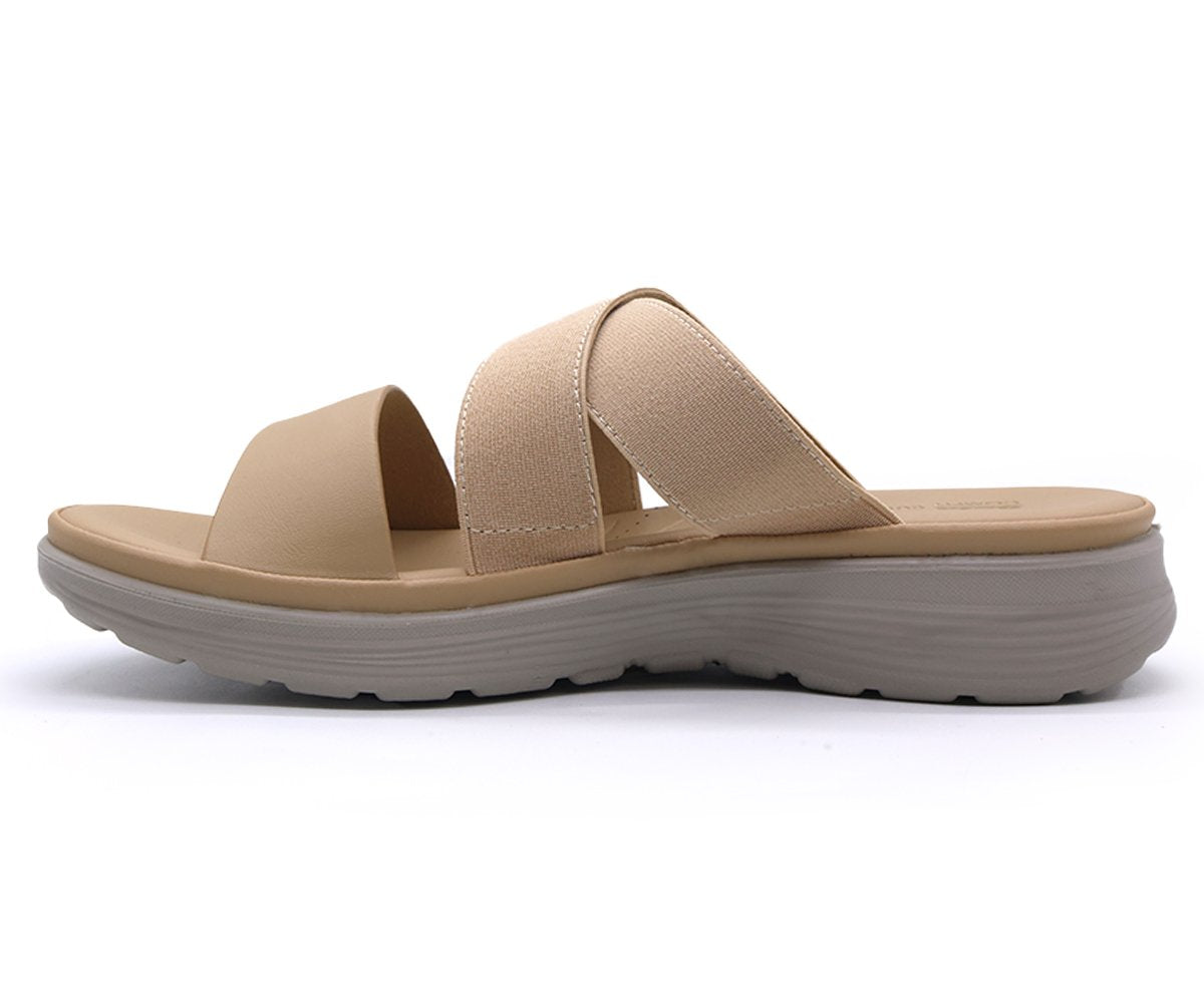 Comfit Elastic Fit Beige Slide