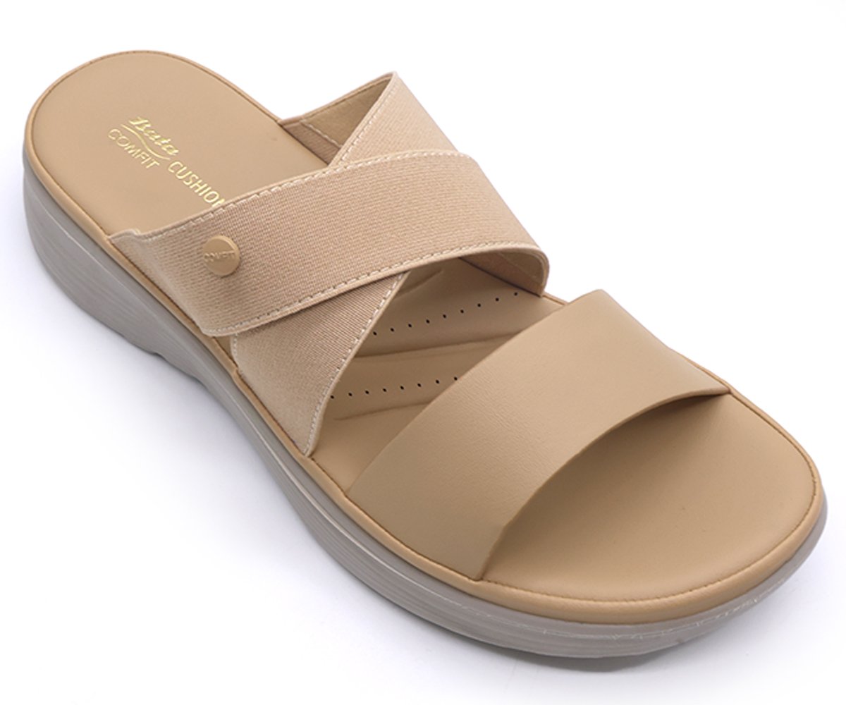 Comfit Elastic Fit Beige Slide