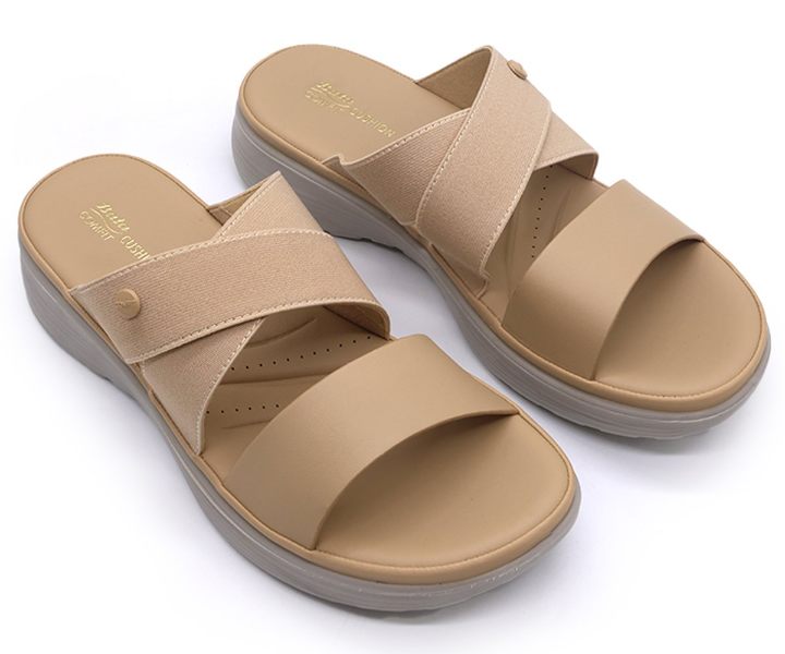 Comfit Elastic Fit Beige Slide
