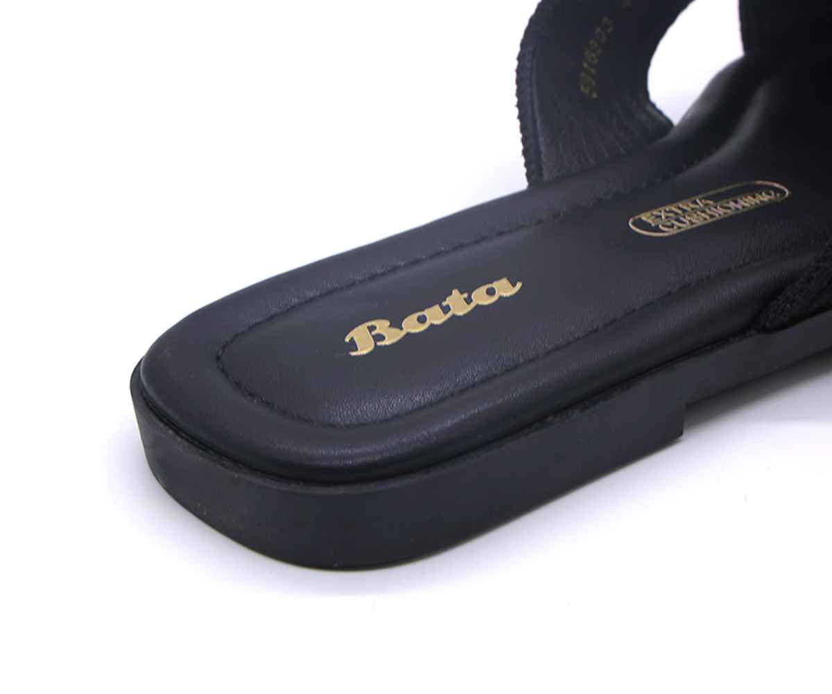Black Knit Crossover Slides