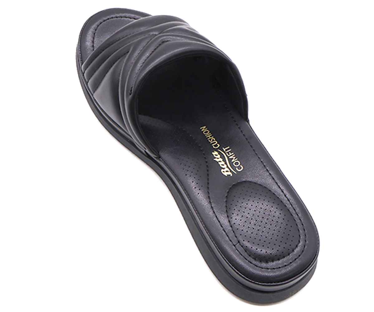 Comfit Black Quilted Slide