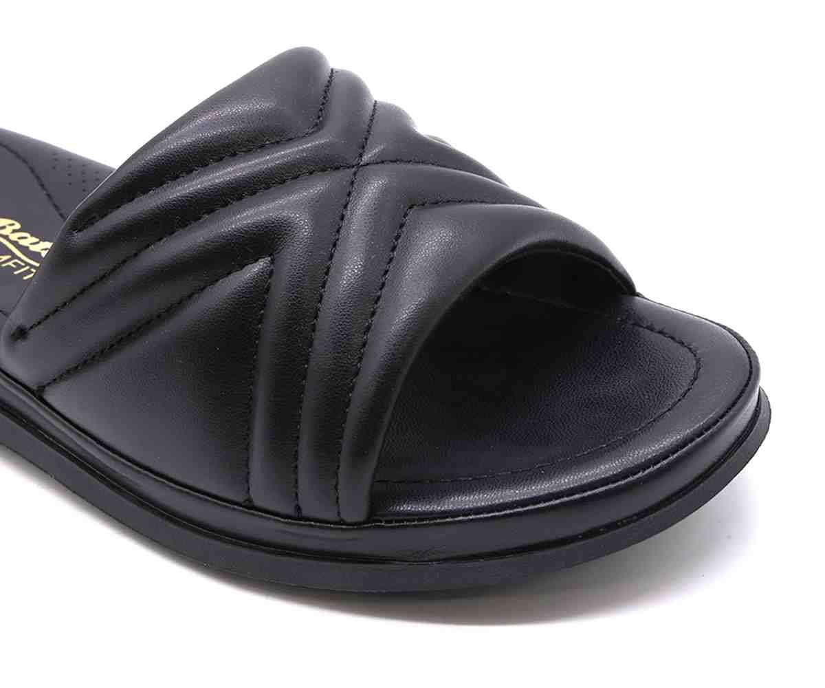 Comfit Black Quilted Slide