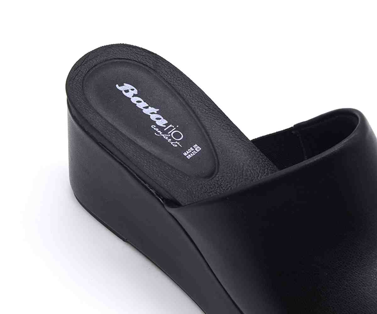 Br High  Black Wedge Slides