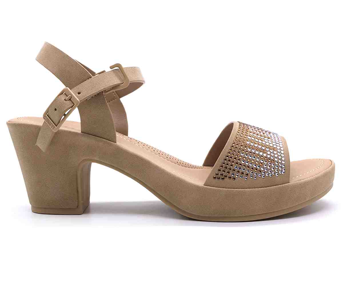 Comfit Beige Embellished Sandals