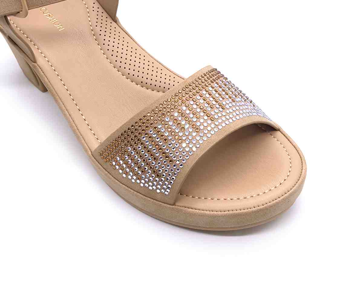 Comfit Beige Embellished Sandals