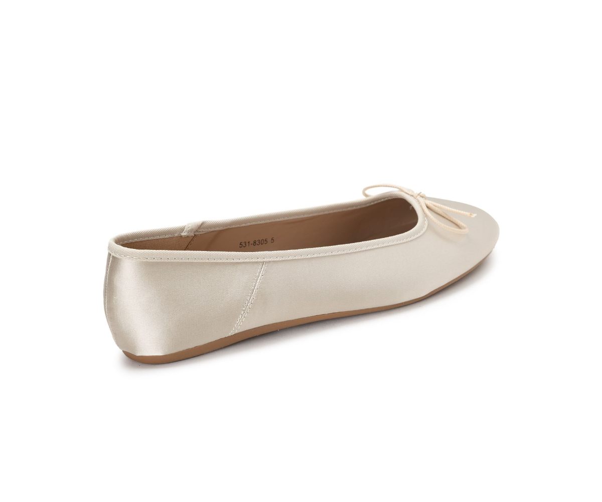 Satin Gold Bow Ballerina