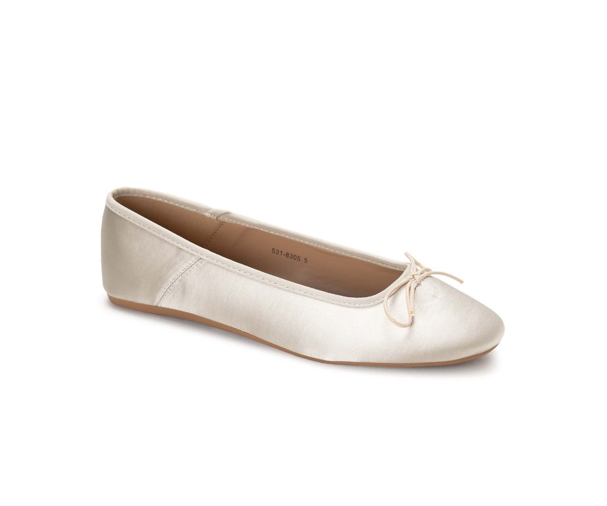 Satin Gold Bow Ballerina