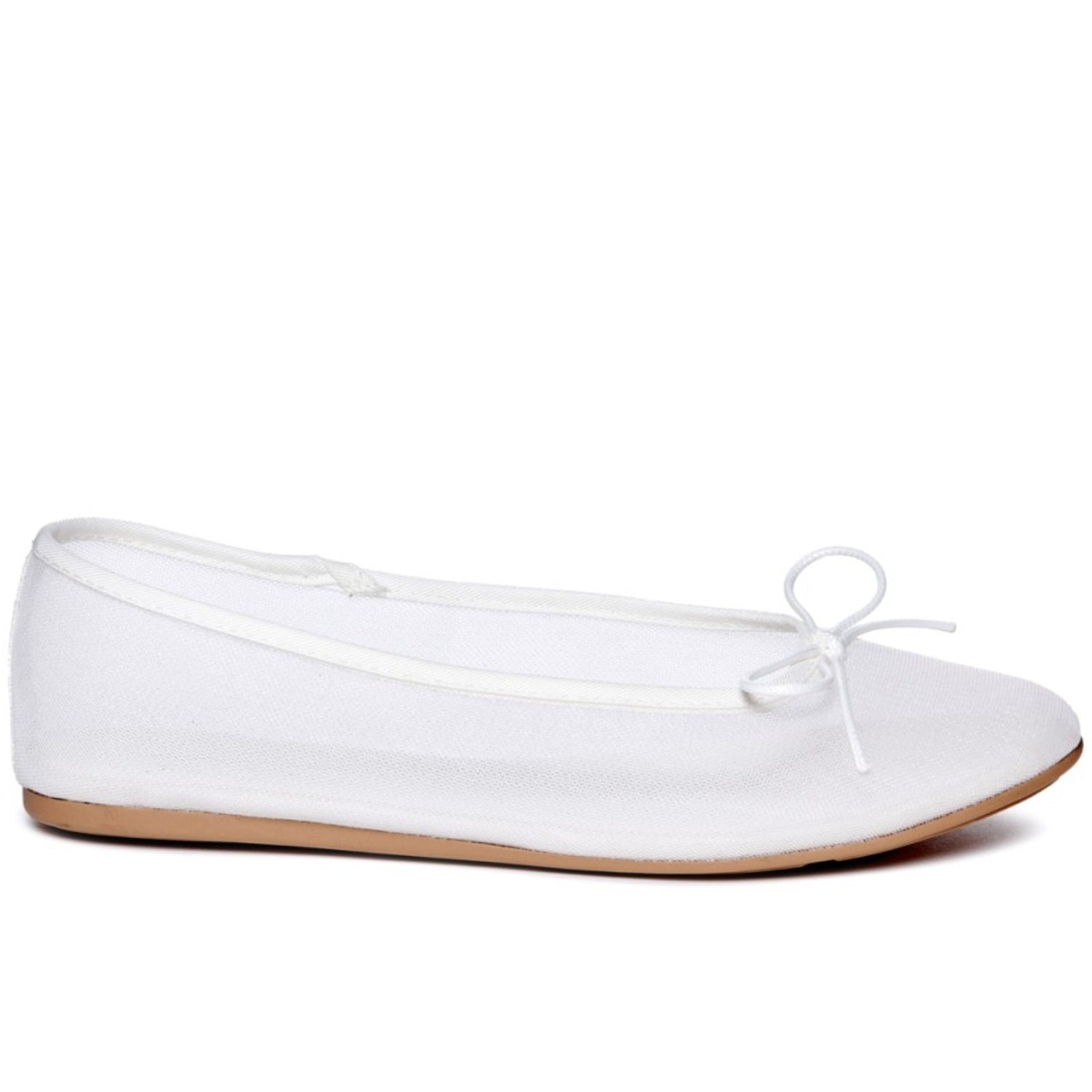 White Mesh Ballet Flats