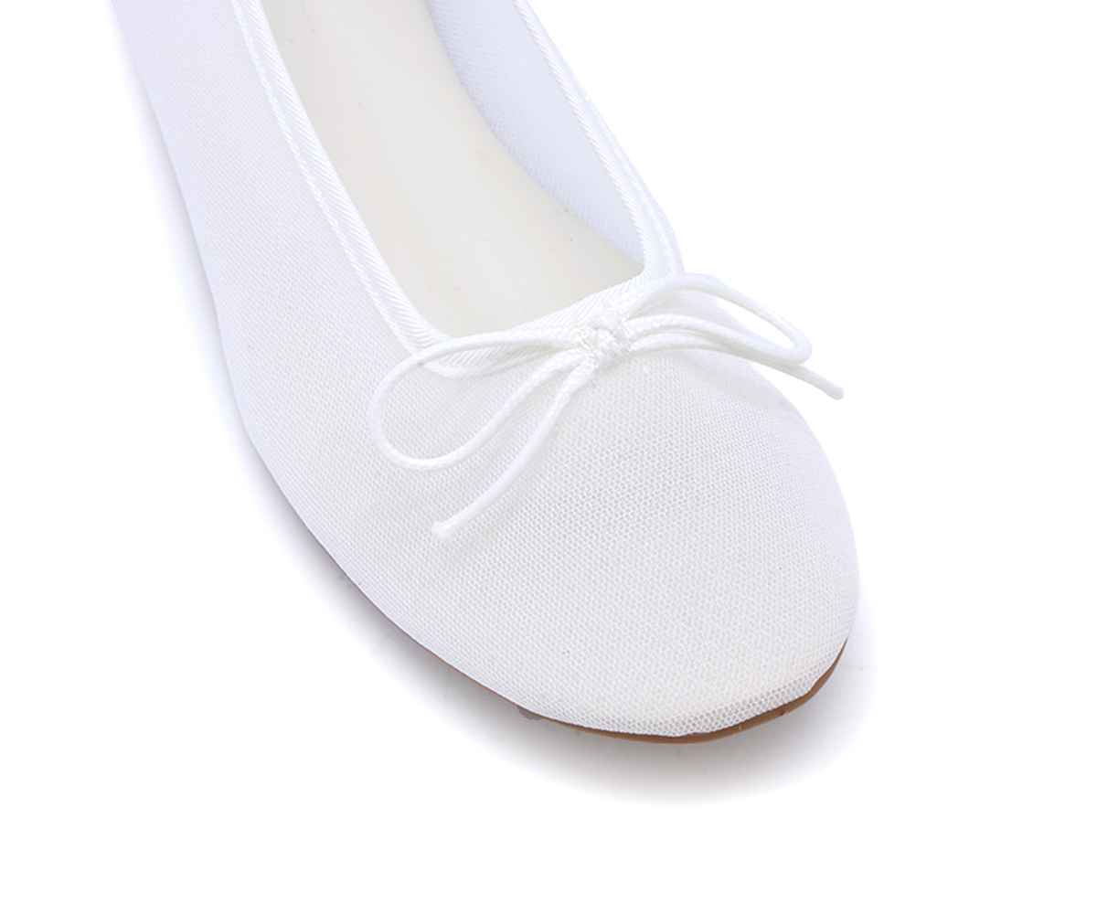 White Mesh Ballet Flats