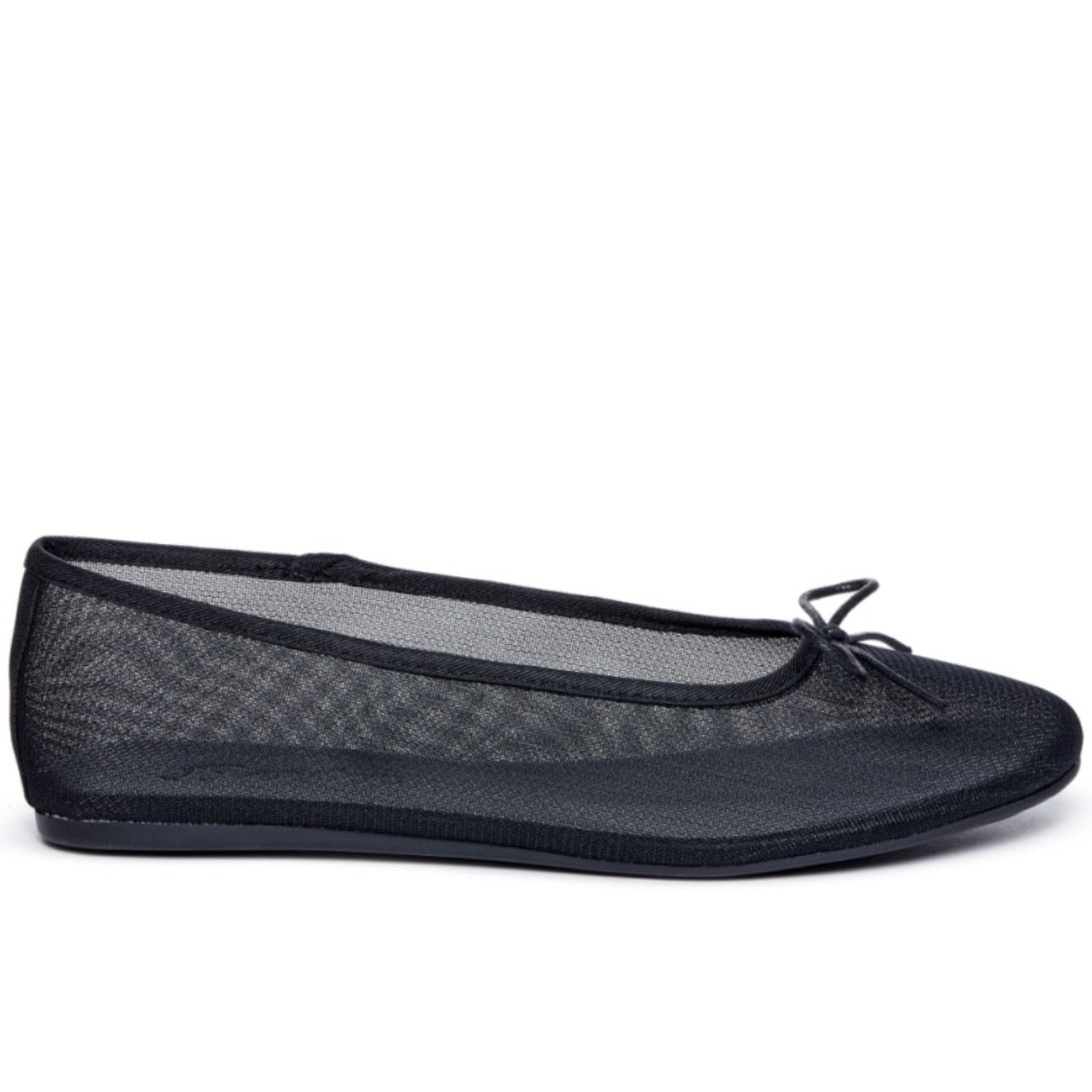 Black Mesh Ballet Flats