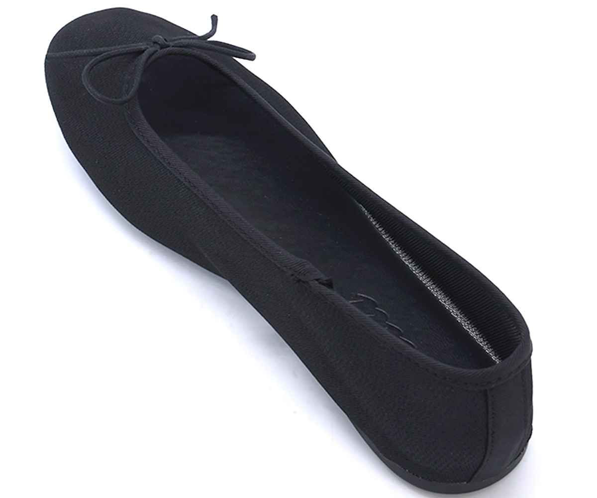 Black Mesh Ballet Flats