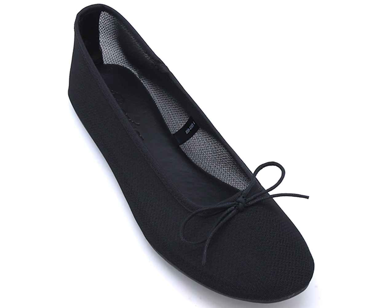 Black Mesh Ballet Flats