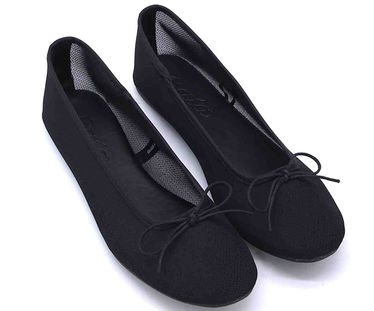 Black Mesh Ballet Flats