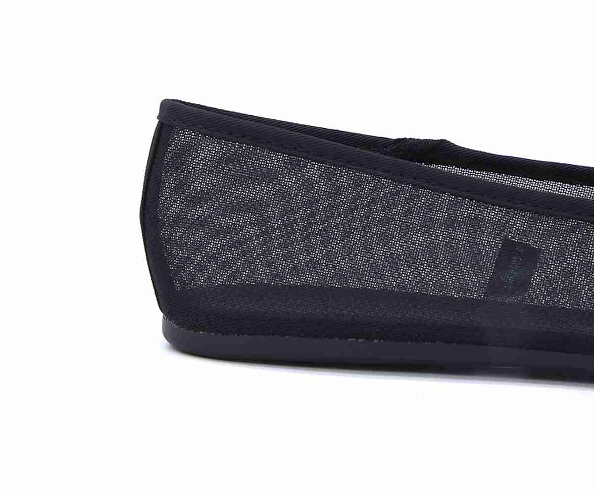 Black Mesh Ballet Flats