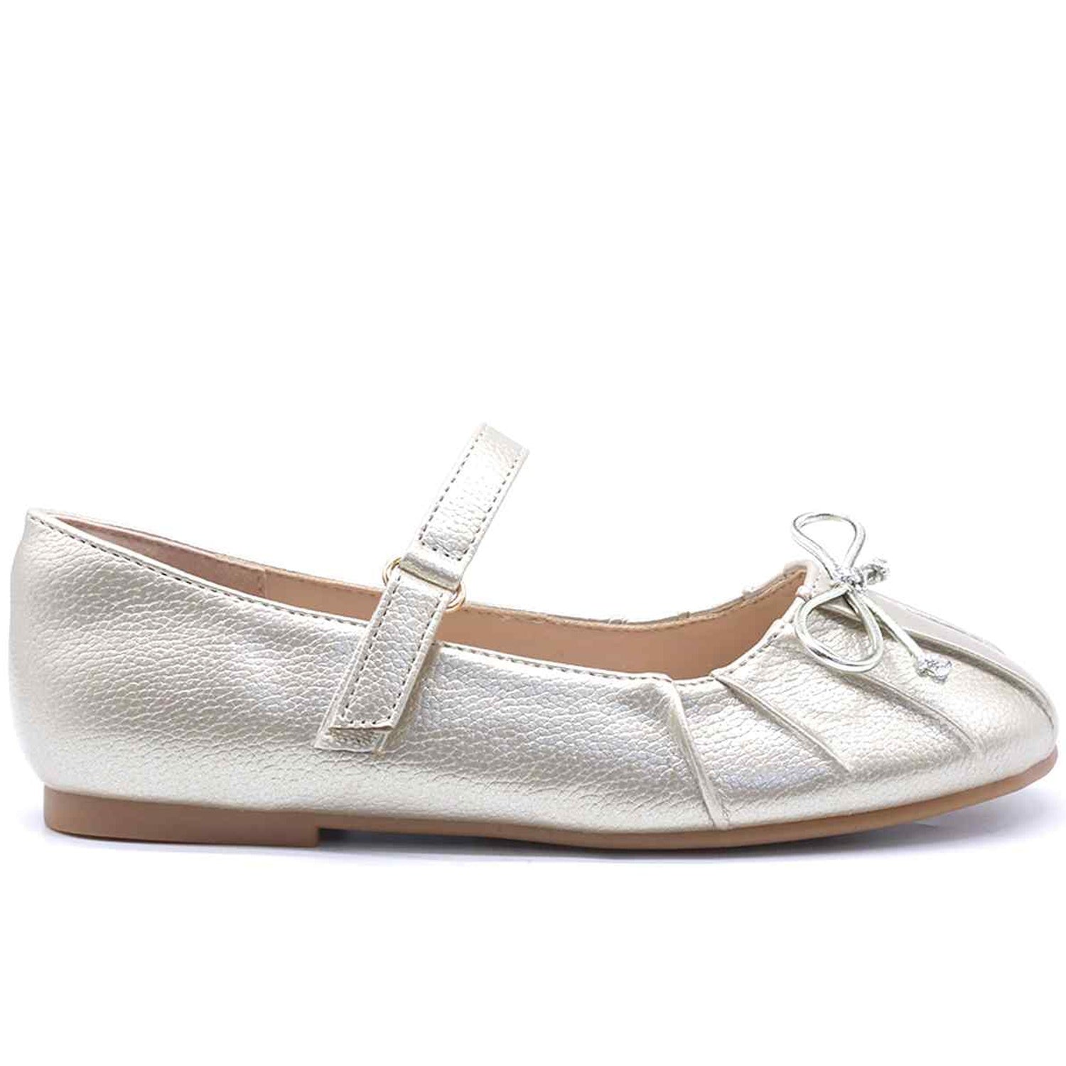 Gold Bow Mary Jane Ballet Flats