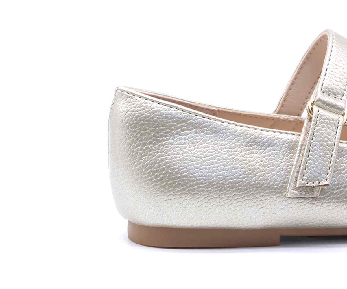 Gold Bow Mary Jane Ballet Flats