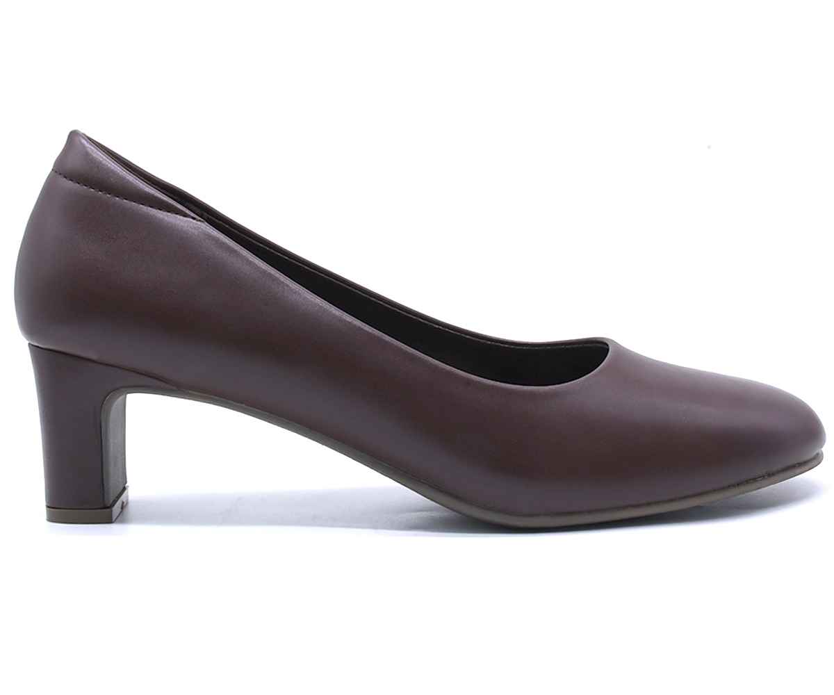 Comfit Classic Brown Block Heel Pumps
