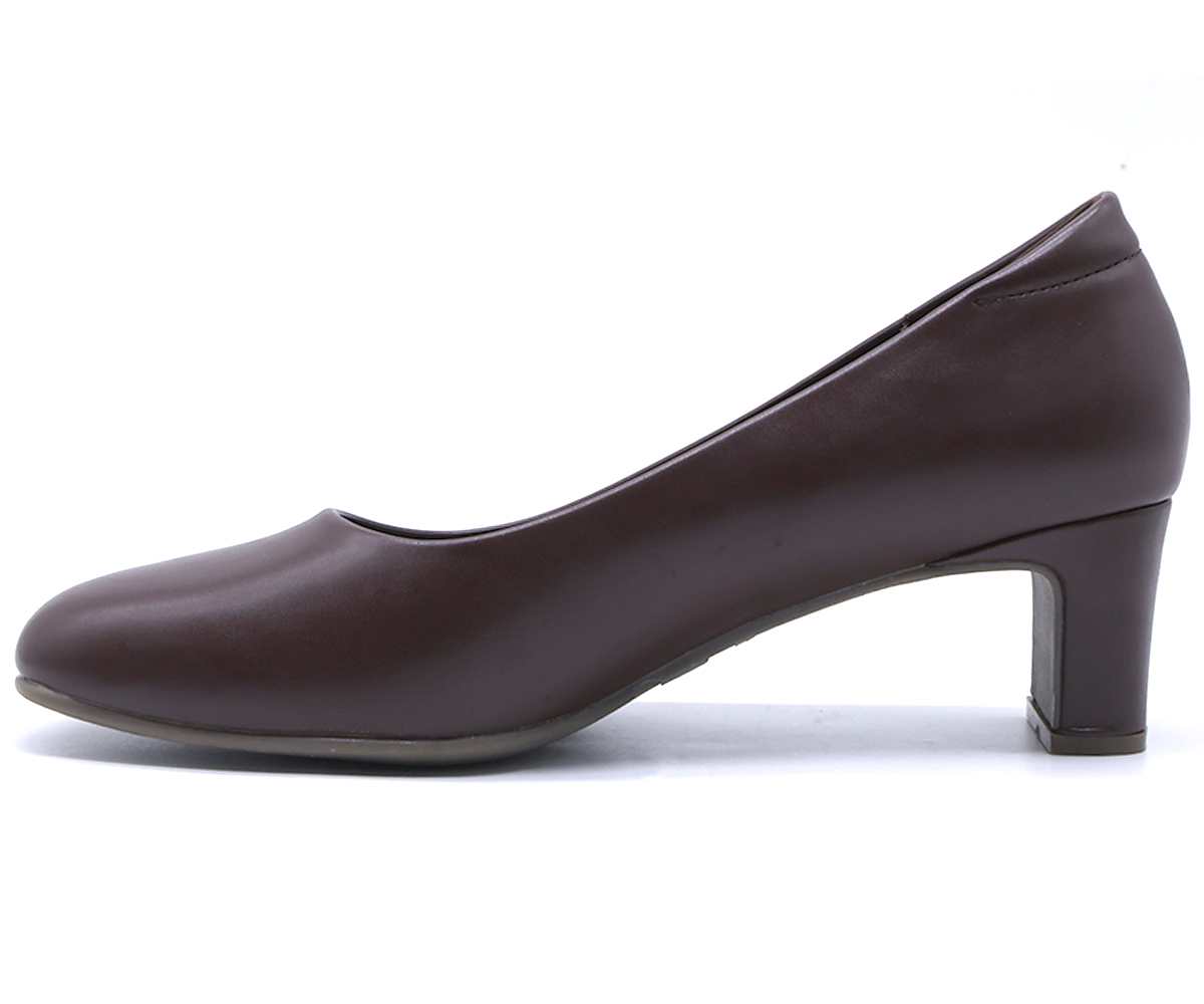 Comfit Classic Brown Block Heel Pumps