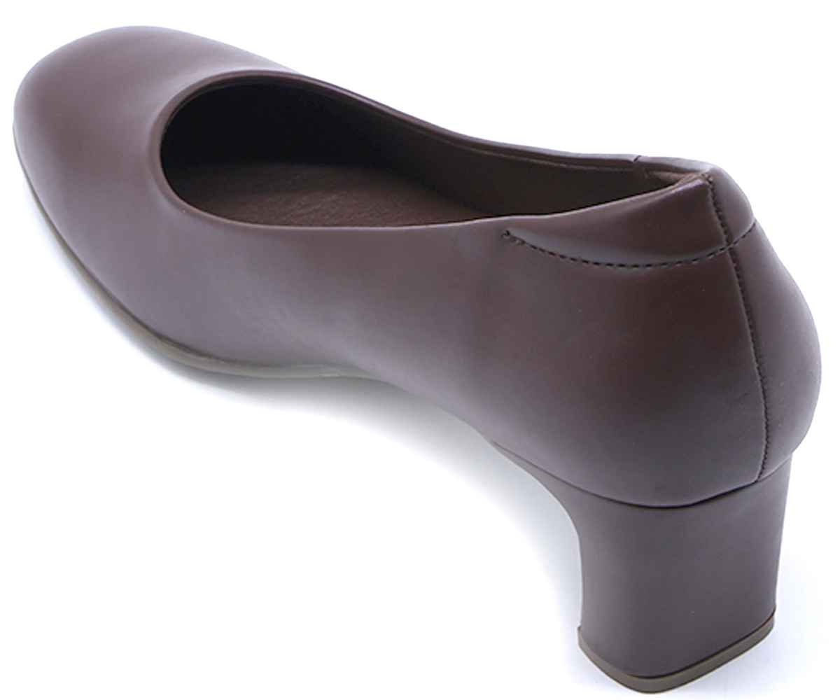 Comfit Classic Brown Block Heel Pumps