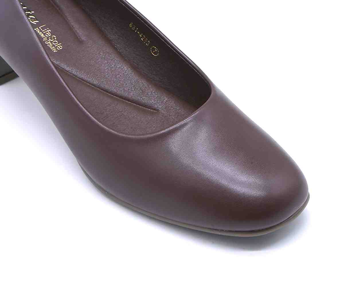 Comfit Classic Brown Block Heel Pumps