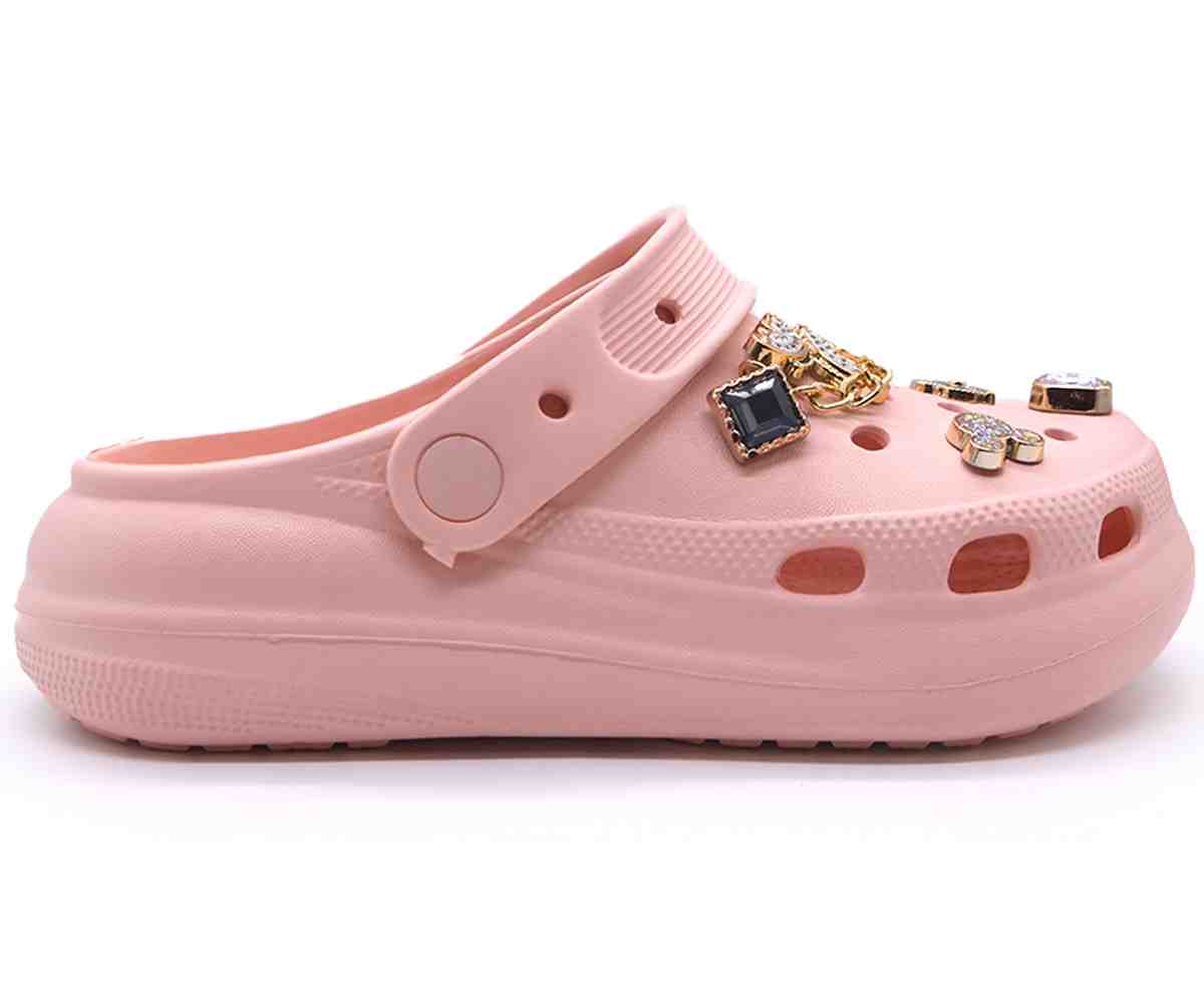 Pink Embellished Foam Clogs