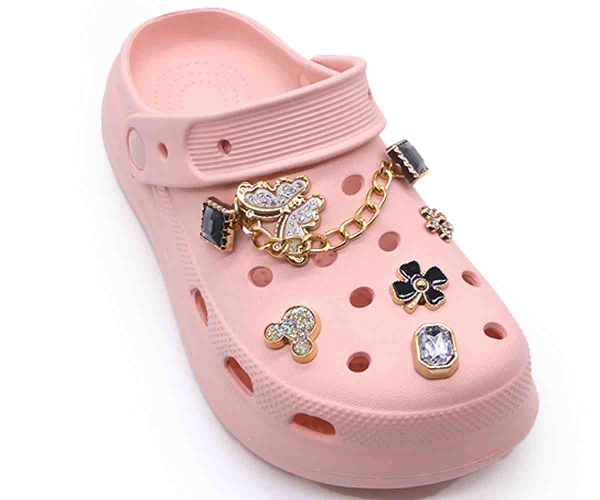 Pink Embellished Foam Clogs