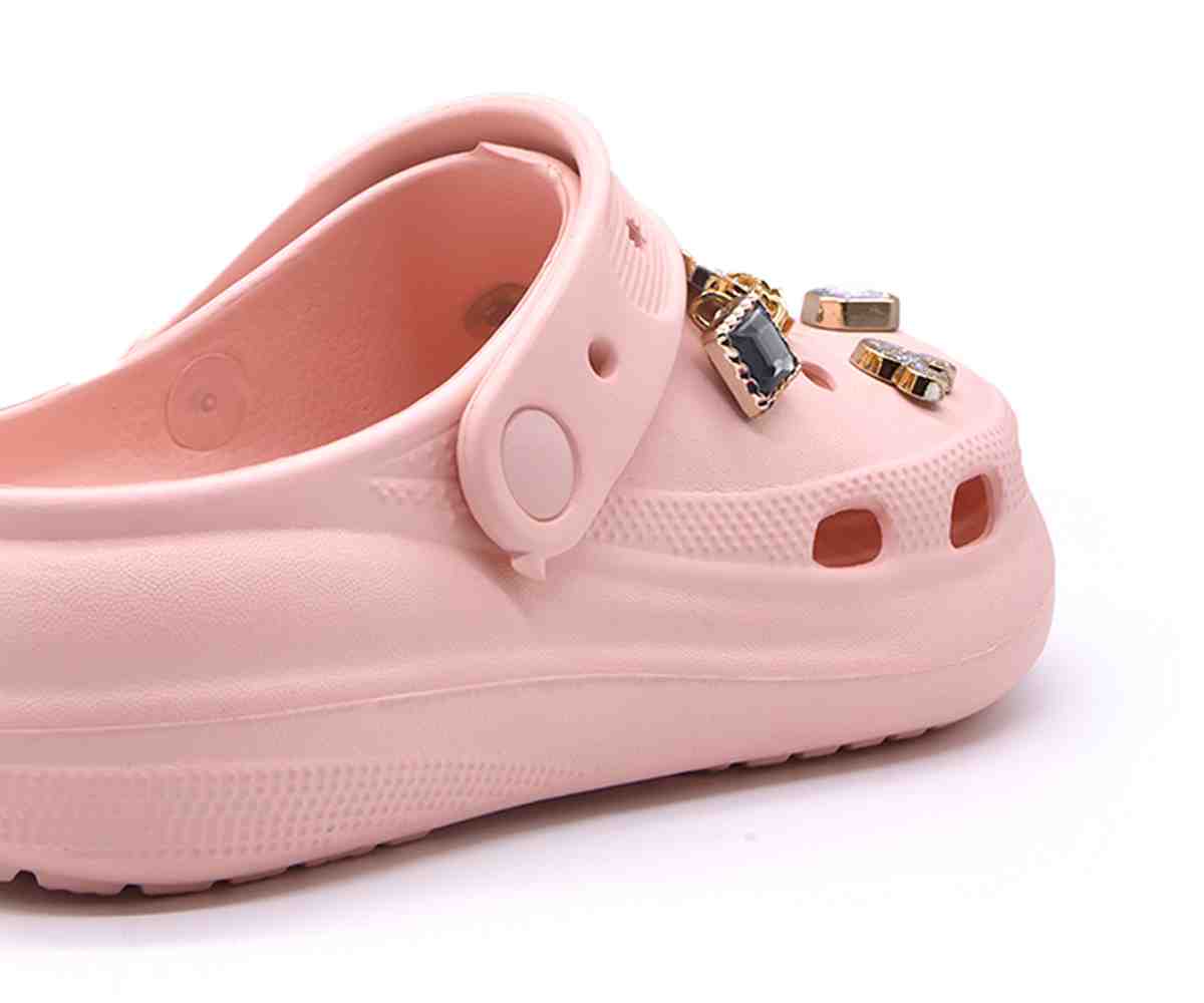 Pink Embellished Foam Clogs