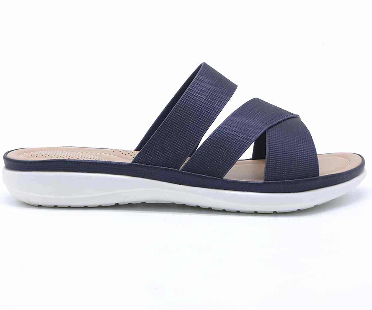 Comfit Strappy Navy Slide