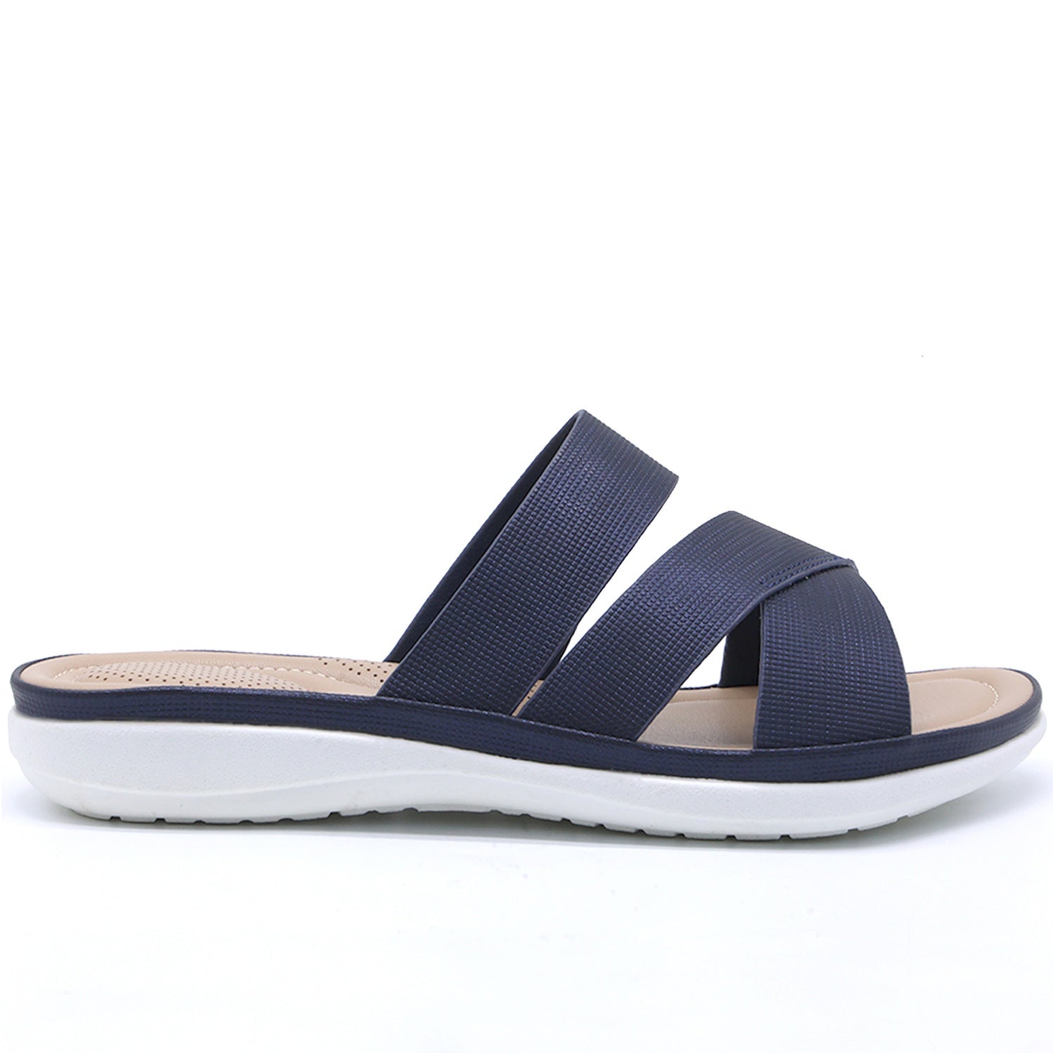 Comfit Strappy Navy Slide
